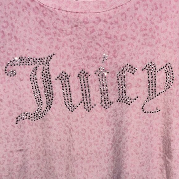 Juicy Couture Velour Night Sweatshirt Pink Camo Rhinestones Medium‎ Soft Sleep - Picture 2 of 6
